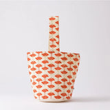 One-Handed Tot Bag | Kichijo Hibiscus Pattern Cotton Fabric | Okinawa Shimano Ne Shimano Ne