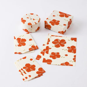 Hibiscus Case 4-Point Set | Pochibukuro Hagaki Small Box Mini Teapot | Okinawa Shimanone Shimanone