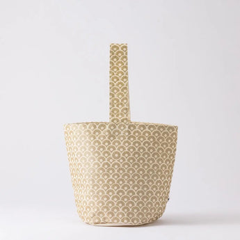 One Hand Tool Bag | Pineapple Blue Ocean Wave Pattern Cotton Fabric | Okinawa Shimanone Shimanone