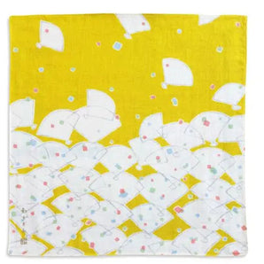 Mini-gazehanka | Mini storehouse | Couleur fleur de légumes / rouge / jaune clair / couleur tsutsujii | Double gaze 100% coton | Kyoto Tomodan Tomodan