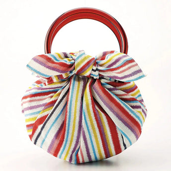 Bath towel bag 70cm with ring | Shimashima pattern Modangeru | Organic cotton | Musubi Musubi