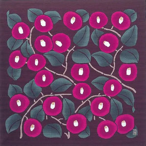 Wind Bath Mat 90cm | Take Hisayume Two Tsubaki Azuki / White Gray | 100% Cotton | Musubi Musubi