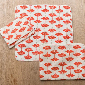 Kichijoji Hibiscus 3-point set | Pocket Tissue Case Flat Pouch Tailhankachi | Okinawa Shimanone Shimanone