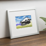 Estampe sur bois gravée à la main | Temple Kiyomizu | Création de Takeshi Takenaka | Kyoto, fabrication japonaise, art intérieur | Takenakado Takenakado