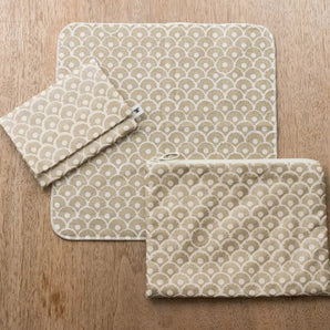 Pineapple Blue Wave 3-Point Set | Pocket Tissue Case Flat Pouch Taoru Hanch | Okinawa Shimano Shimano