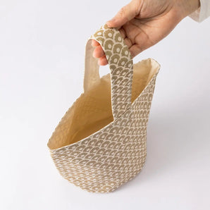 One Hand Tool Bag | Pineapple Blue Ocean Wave Pattern Cotton Fabric | Okinawa Shimanone Shimanone