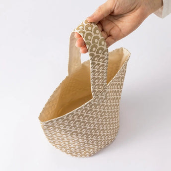 One Hand Tool Bag | Pineapple Blue Ocean Wave Pattern Cotton Fabric | Okinawa Shimanone Shimanone