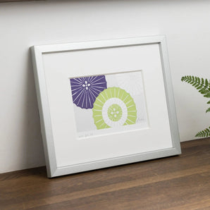 Woodblock Print | Kyoto Time Japanese Umbrella | Created by Mitsunobu Kato | Kyoto Interior Art | Takenodo Takenodo