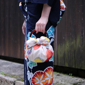 Wind Bath Towel Bag 70cm with Ring | Mizutama Beige Modern Girl | Organic Cotton | Musubi Musubi