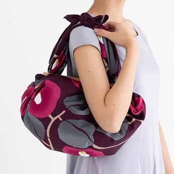 Wind Bath Mat 90cm | Take Hisayume Two Tsubaki Azuki / White Gray | 100% Cotton | Musubi Musubi