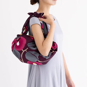 Furoshiki patchwork 70cm-115cm bath towel | Wooden black wool knit / nara | Musubi Musubi