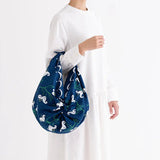 Wind bath curtain 90cm | Takehisa Yumeji Yuri Navy | 100% cotton | Musubi Musubi