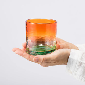 Rockglas - Abendsonne mit Restwellen | Ryukyu Glas Tumbler | Okinawa RYUKYU GLASS WORKS Meereswind RYUKYU GLASS WORKS Meereswind