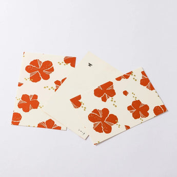 Hibiscus Case 4-Point Set | Pochibukuro Hagaki Small Box Mini Teapot | Okinawa Shimanone Shimanone