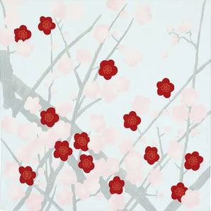 Wind Bath Curtain 70cm | Plum Blossom / White Mouse Color | Koyochirimen Tomo Shrine Series | Poliestel | Musubi Musubi