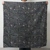 Baignoire en bois 100cm | style Iza | finition | teinture double face Dark Gray / Bleu | tissu chantant | Musubi Musubi