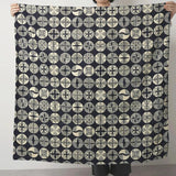 Wind Bath Towel 100cm | Isa Pattern Pine | Double-sided Dyeing Iron Color / Red Color | Wool Shantung | Musubi Musubi