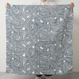 Windschutz 100cm | Izu-Muster Abschluss | beidseitige Färbung Blau / Orange | Seidenshanten | Musubi Musubi