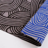 Baignoire en bois 100cm | style Iza | finition | teinture double face Dark Gray / Bleu | tissu chantant | Musubi Musubi