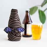 Wind Bath Towel 48cm | Sand Pattern Knot | Double-Sided Dye Dark Gray / Blue | Silk Shantung | Musubi Musubi