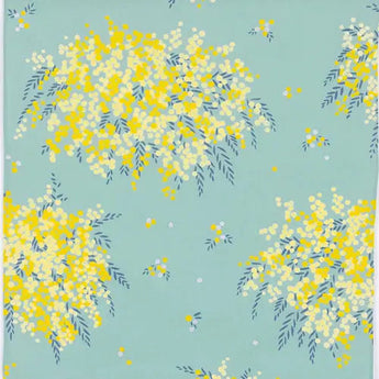 Wind bath curtain 45cm | Kohare Mimoza Mint | 100% cotton | Musubi Musubi