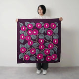 Wind Bath Mat 90cm | Take Hisayume Two Tsubaki Azuki / White Gray | 100% Cotton | Musubi Musubi