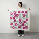 Wind Bath Mat 90cm | Take Hisayume Two Tsubaki Azuki / White Gray | 100% Cotton | Musubi Musubi