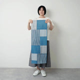 Hand-dyed | 100% silk | Cotton | Dyeing | Cut-edge small weave Blue Kamafune Kamafune