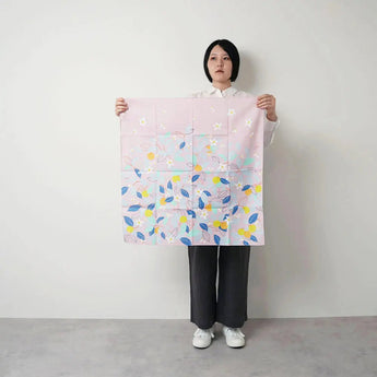 Wind Bath Towel 70cm | Striped Pattern / Rose Pink | Himemusu Series - Adeline Klam | Organic Cotton | Musubi Musubi