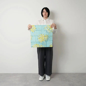 Wind bath curtain 45cm | Kohare Mimoza Mint | 100% cotton | Musubi Musubi