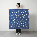 Wind bath curtain 90cm | Takehisa Yumeji Yuri Navy | 100% cotton | Musubi Musubi
