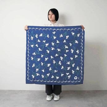 Wind bath curtain 90cm | Takehisa Yumeji Yuri Navy | 100% cotton | Musubi Musubi