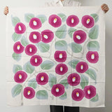 Wind Bath Mat 90cm | Take Hisayume Two Tsubaki Azuki / White Gray | 100% Cotton | Musubi Musubi