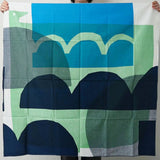 Baignoire 100cm | WATER BIRD / Green Navy | Masaru Suzuki - Double face | Organic cotton | Musubi Musubi