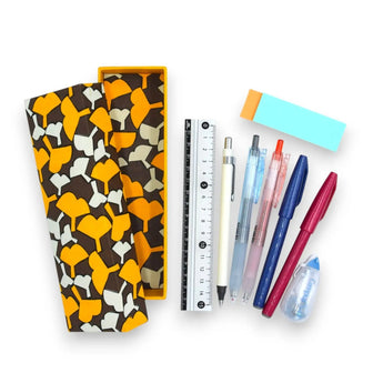 Pen case | Silver cherry blossom | Hand-dyed Japanese paper pen box made in Japan | Happy pattern series small item holder 【 Fuwa Market Original 】 Fuwa Market