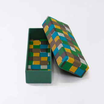 Pencils | Ichimatsu pattern | Hand-dyed Japanese paper pencil case made in Japan | Happiness letter series small item holder 【 Fuwa Market Original 】 Fuwa Market