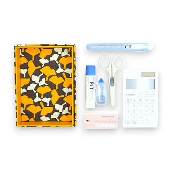 Adhesive Box Case | Silver Birch | Hand-Dyed Japanese Paper Brush Case Made in Japan | Happy Patterns Series Small Item Holder 【Fuwa Market Original 】 Fuwa Market