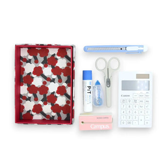 Adhesive box case | Plum blossom | Hand-dyed Japanese paper brush pen made in Japan | Happy letter series small item storage 【 Fuwa Market Original 】 Fuwa Market