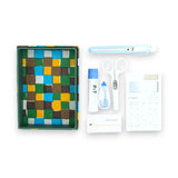 Sticker box case | Ichimatsu | Hand-dyed Japanese paper brush box made in Japan | Happy pattern series small item storage 【 Fuwa Market Original 】 Fuwa Market