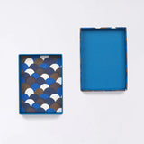 Sticker box case | Blue ocean wave pattern | Hand-dyed Japanese paper brush pen Japan-made | Happy pattern series Small item holder 【 Fuwa Market Original 】 Fuwa Market