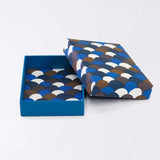 Sticker box case | Blue ocean wave pattern | Hand-dyed Japanese paper brush pen Japan-made | Happy pattern series Small item holder 【 Fuwa Market Original 】 Fuwa Market