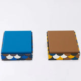 Sticker box case | Blue ocean wave pattern | Hand-dyed Japanese paper brush pen Japan-made | Happy pattern series Small item holder 【 Fuwa Market Original 】 Fuwa Market