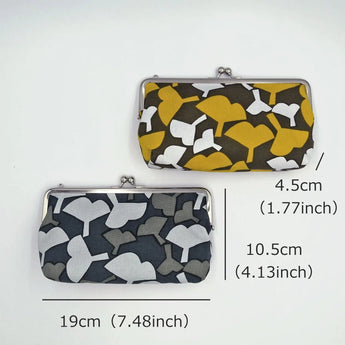 Gamaku (horizontal type / small) | Silver willow pattern | Hand-dyed raw fabric Umbrella cloth 100% silk Japanese wallet pouch wallet pouch Made in Japan | Kyoto craftsman workmanship 【 Fuwa Market Original 】 Fuwa Market