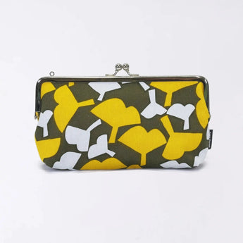 Gamaku (horizontal type / small) | Silver willow pattern | Hand-dyed raw fabric Umbrella cloth 100% silk Japanese wallet pouch wallet pouch Made in Japan | Kyoto craftsman workmanship 【 Fuwa Market Original 】 Fuwa Market