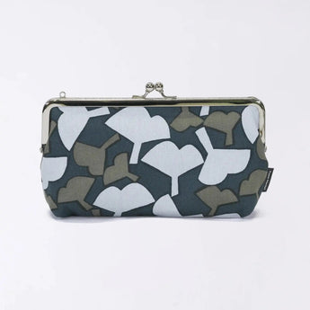 Gamaku (horizontal type / small) | Silver willow pattern | Hand-dyed raw fabric Umbrella cloth 100% silk Japanese wallet pouch wallet pouch Made in Japan | Kyoto craftsman workmanship 【 Fuwa Market Original 】 Fuwa Market