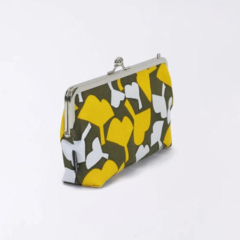 Gamaku (horizontal type / small) | Silver willow pattern | Hand-dyed raw fabric Umbrella cloth 100% silk Japanese wallet pouch wallet pouch Made in Japan | Kyoto craftsman workmanship 【 Fuwa Market Original 】 Fuwa Market