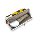 Gamaku (horizontal type / small) | Silver willow pattern | Hand-dyed raw fabric Umbrella cloth 100% silk Japanese wallet pouch wallet pouch Made in Japan | Kyoto craftsman workmanship 【 Fuwa Market Original 】 Fuwa Market