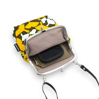 Gama mouth (vertical type / large) | Ginbai stick | Hand-dyed umbrella cloth, small shoulder bag, made in Japan | Kyoto craftsman workmanship 【Fuwa Market Original 】 Fuwa Market