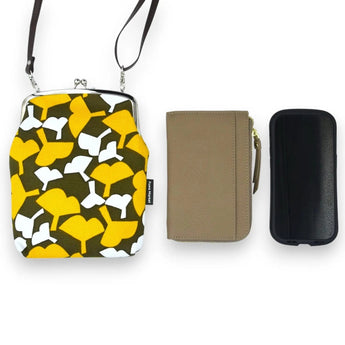 Gama mouth (vertical type / large) | Ginbai stick | Hand-dyed umbrella cloth, small shoulder bag, made in Japan | Kyoto craftsman workmanship 【Fuwa Market Original 】 Fuwa Market