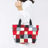 Tote Bag (Horizontal Type) | Ichimatsu | Hand-dyed Raw Fabric Umbrella Cloth 100% Cotton Bag Made in Japan | Kyoto Craftsman Workmanship 【Fuwa Market Original 】 Fuwa Market